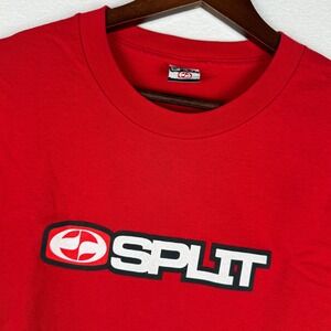 VTG Split Skateboards T-Shirt Mens 2XL Graphic Logo Red Short Sleeve Tee 90s Y2K